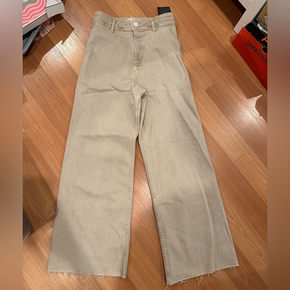 HIGH-WAISTED ZARA MARINE STRAIGHT JEANS